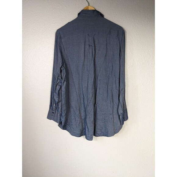 Banana Republic Parker Collection Women's Shirt Button Up Sz L Blue Rayon N49 - Picture 2 of 6